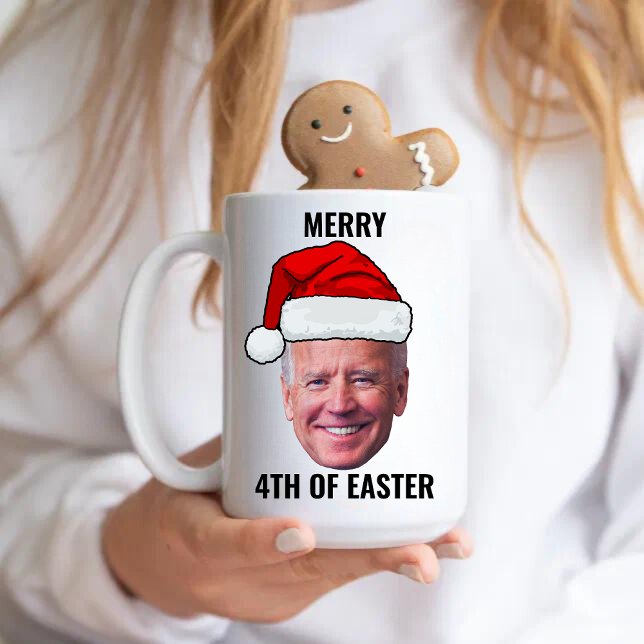 Funny Joe Biden Happy 4. Osterweihnachtsfest Kaffeetasse (Von Creator hochgeladen)