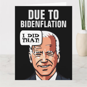 FUNNY JOE BIDEN INFLATION CARTE DE RECONNAISSANCE 