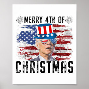 Funny Joe Biden Merry 4. Weihnachten 4. Juli Poster