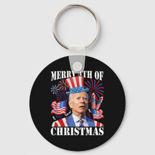 Funny Joe Biden Merry 4. Weihnachten 4. Juli Schlüsselanhänger