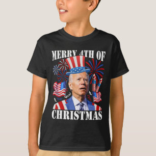 Funny Joe Biden Merry 4. Weihnachten 4. Juli T-Shirt