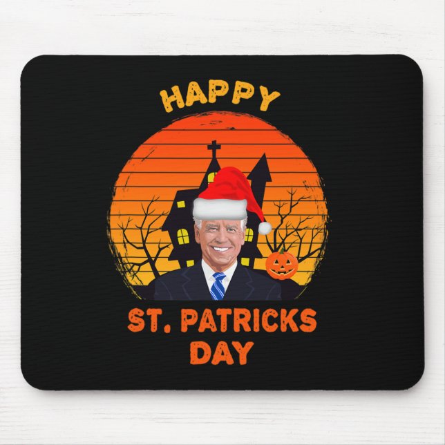 Funny Joe Biden St Patrick Christmas Joe Biden Hal Mousepad (Vorne)