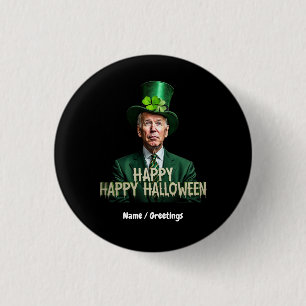 Funny Joe Biden St. Patrick's Day Confused Button