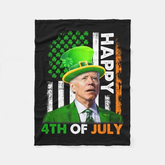 Funny Joe Biden St Patricks Day Happy 4. Juli Fleecedecke (Vorderseite)