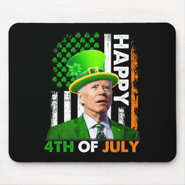 Funny Joe Biden St Patricks Day Happy 4. Juli Mousepad (Vorne)