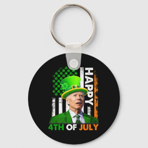 Funny Joe Biden St Patricks Day Happy 4. Juli Schlüsselanhänger