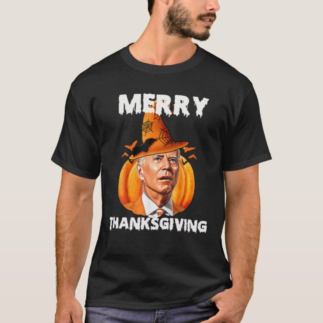 Funny Joe Biden verwirrte Merry Erntedank für Ha T-Shirt (Vorderseite)