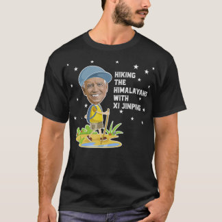 Funny Joe Biden Wandern im Himalaya mit Xi Jinp T-Shirt