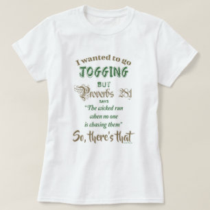 Funny Joggen und Sprichwörter Buch 28 Verse 1 T-Shirt