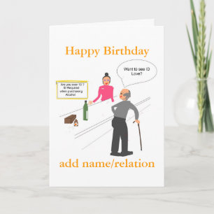 Funny Joke Carte Anniversaire ajouter nom front