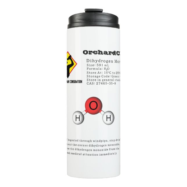 Funny Joke Dihydrogenmonoxid (H2O) Chemie Thermosbecher (Vorderseite)