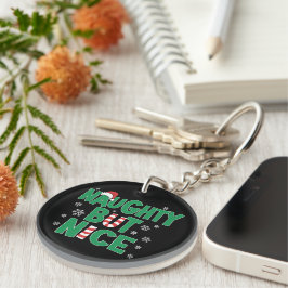 Funny Joke Weihnachts-Spaß Naughty Aber Nice Schlüsselanhänger