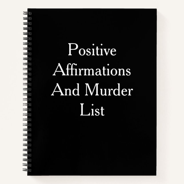 Funny Journal Notebook/Positive Affirmations & Mur Notizbuch (Vorderseite)
