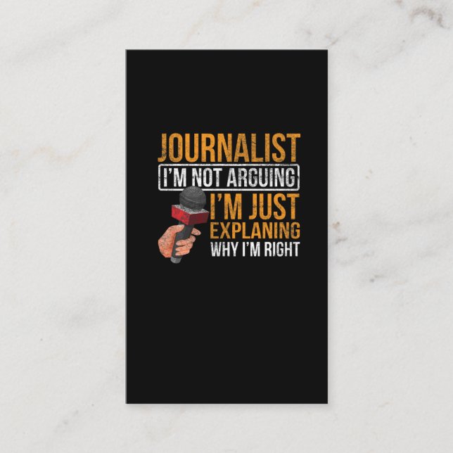 Funny Journalist Job Sarcasm News Author Reporter Visitenkarte (Vorderseite)