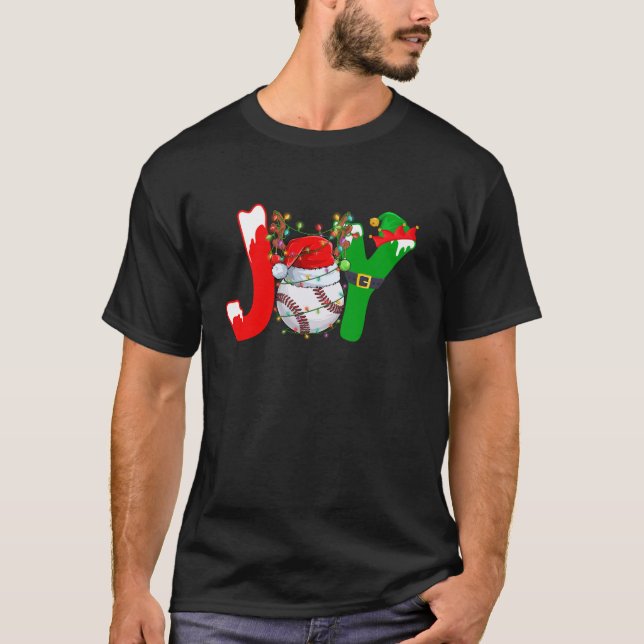 Funny Joy Baseball Weihnachtsmannmütze Reindeer Ch T-Shirt (Vorderseite)