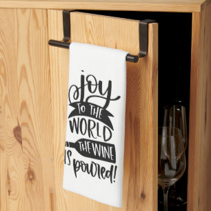 Funny Joy Der Wein wird gegossen Geschirrtuch