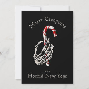 Funny Joyeux Creepmas Squelette carte Sucre de can