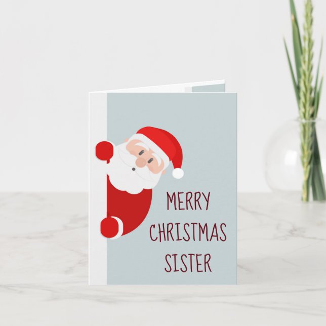 Funny Joyeux Noël Carte Soeur Père Noël (Devant)