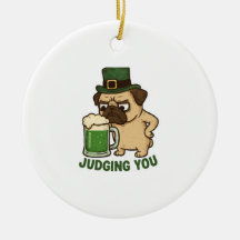 Funny Judging Pug St. Patrick's Day Green Beer