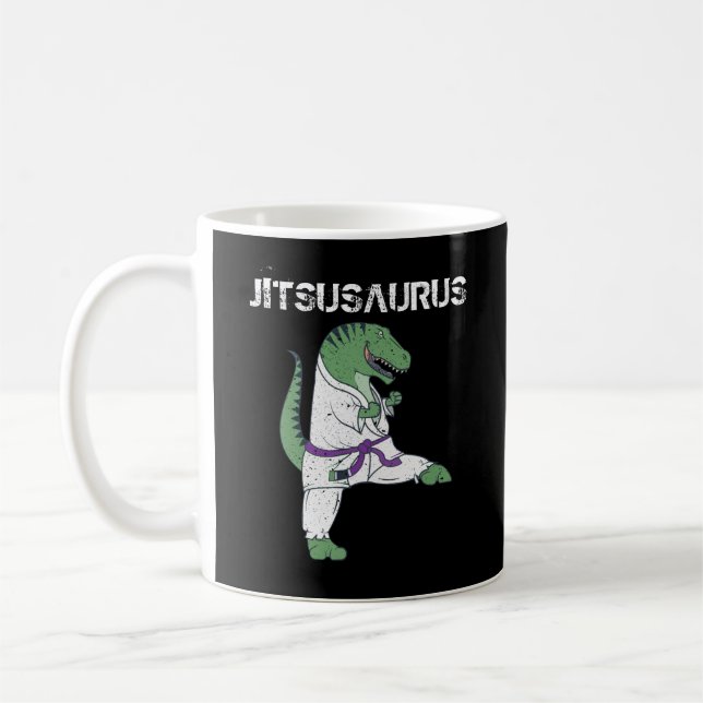 Funny Jujitsu, T-Rex Jiu Jitsu Black Belt Geschenk Kaffeetasse (Links)