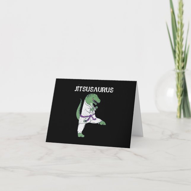 Funny Jujitsu, T-Rex Jiu Jitsu Black Belt Geschenk Karte (Vorderseite)