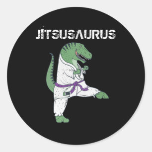 Funny Jujitsu, T-Rex Jiu Jitsu Black Belt Geschenk Runder Aufkleber