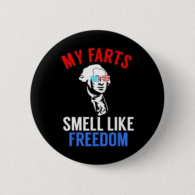 Funny July 4. Party - Funny George Washington T-Sh Button (Vorderseite)