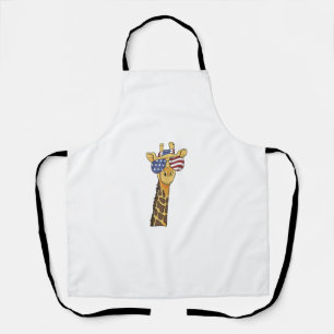 Funny July 4th US Flag Patriotic Giraffe Schürze