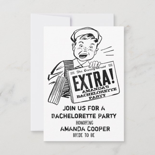 Funny Junggeselinnen-Abschied Bachelor Party Einladung (Vorderseite)