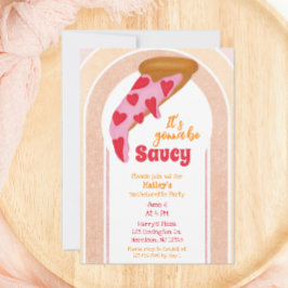 Funny Junggeselinnen-Abschied Pizza Party Einladung