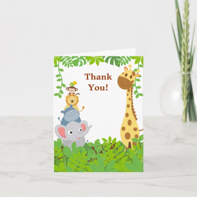 Funny Jungle Baby Animes Danke Karte (Vorderseite)