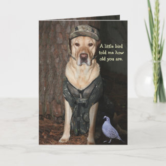 Funny Junting Labrador Birthday Karte