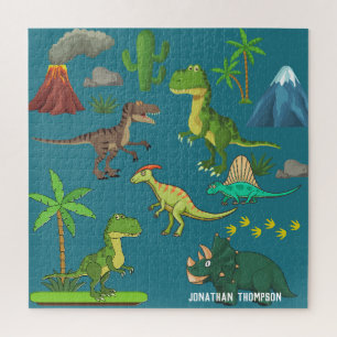 Funny Jurassic mit Monogramm Gebirgsblau