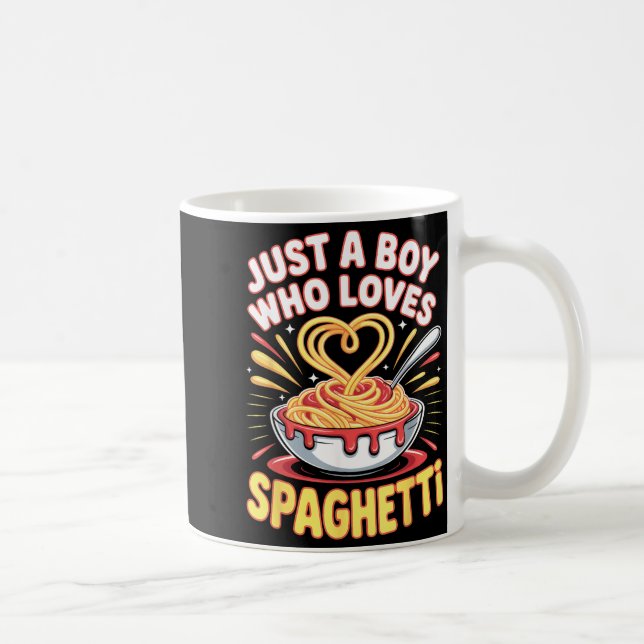 Funny Just A Boy Who Loves Spaghetti  Kaffeetasse (Rechts)