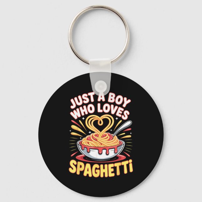 Funny Just A Boy Who Loves Spaghetti  Schlüsselanhänger (Vorderseite)