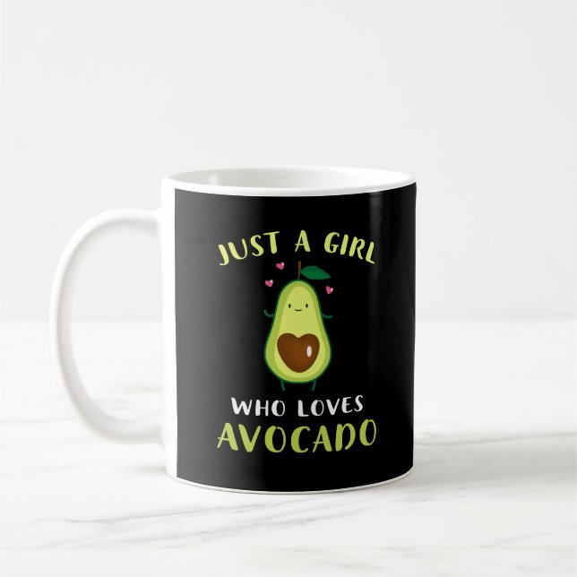 Funny Just a Girl, die Lieben Avocado Kaffeetasse (Links)
