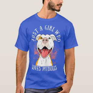 Funny Just a Girl, die Lieben Pitbuls Niedlichen H T-Shirt