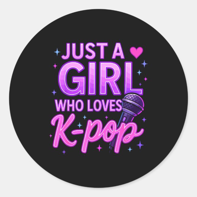 Funny Just A Girl Who Loves K-p  Runder Aufkleber (Vorderseite)