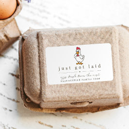Funny Just Got Laid Farm Coop Egg Carton Label