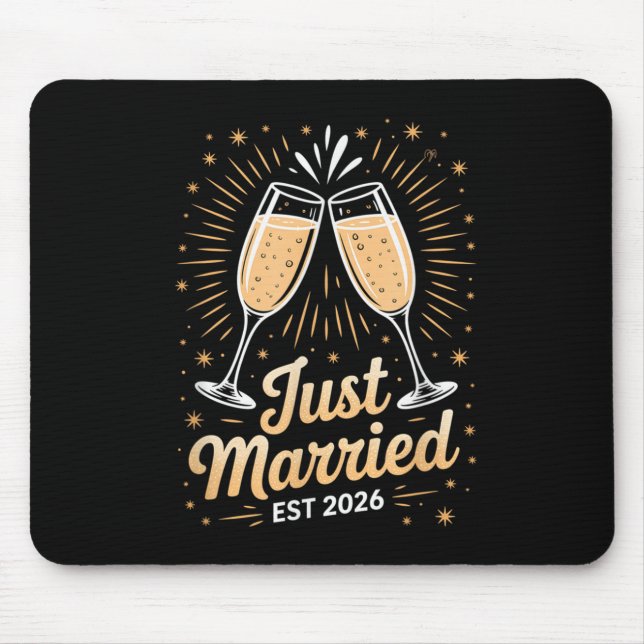 Funny Just Married Newlywed Honeymoon Couple 2026  Mousepad (Vorne)