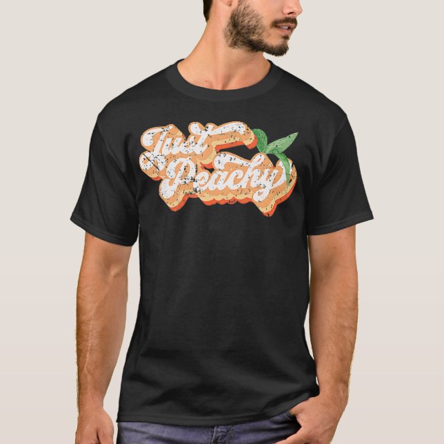 Funny Just Peachy Retro 70er Georgia Paches Sommer T-Shirt (Vorderseite)
