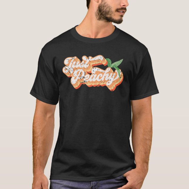 Funny Just Peachy Retro 70er Georgia Paches Sommer T-Shirt (Vorderseite)