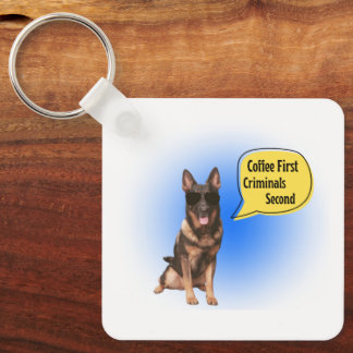 Funny k9 Schlüsselanhänger Kaffee und Kriminelle