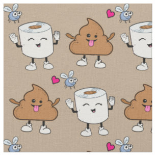 Funny kacke Emoji-Tulpenmuster Stoff