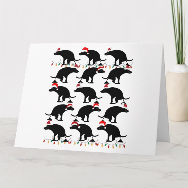 Funny Kackend Weihnachtshunde Karte (Vorderseite)