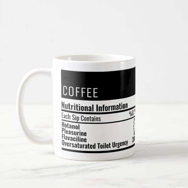 Funny Kaffee Ernährungsinformation Kaffeemaschine  Kaffeetasse (Links)