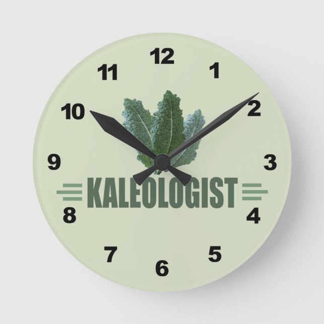 Funny Kale Runde Wanduhr (Vorderseite)