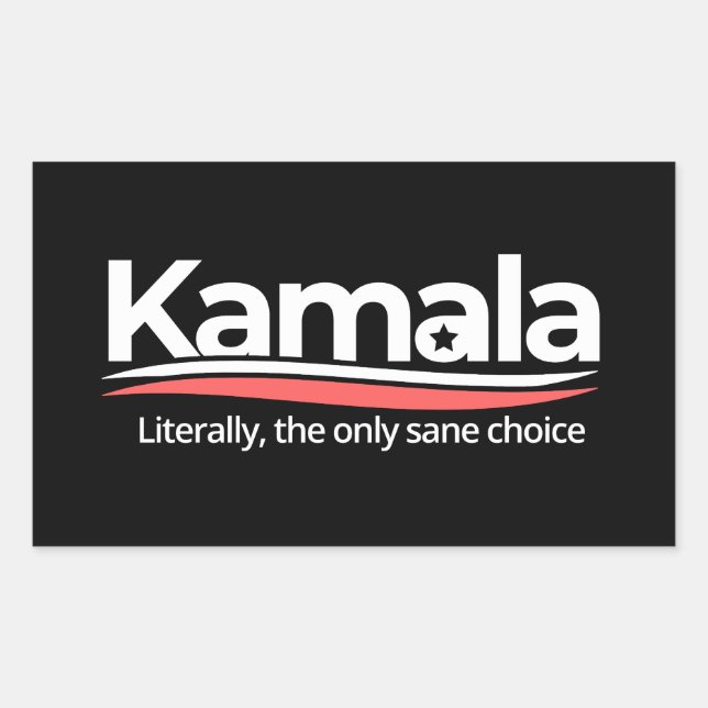Funny kamala 2024, buchstäblich die einzige Sane-W Rechteckiger Aufkleber (Vorderseite)