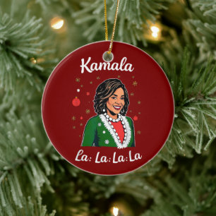 Funny Kamala Harris 2024 Weihnachts Weihnachts Wei Keramik Ornament