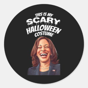 Funny Kamala Harris Beängstigend Halloween Gag Prä Runder Aufkleber